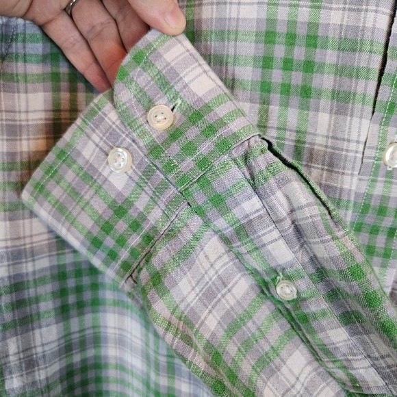 Banana Republic Men's plaid linen blend shirt, size L - Picture 3 of 5